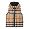 Burberry Check-pattern Padded Reversible Gilet In Beige