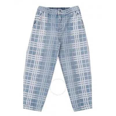 Burberry Kids Check-pattern Tapered-leg Jeans