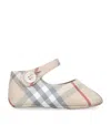 Burberry Check-print Cotton Mary Jane Shoes In Beige