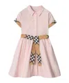 Burberry Kids Check Trim Shirt Dress In Pink