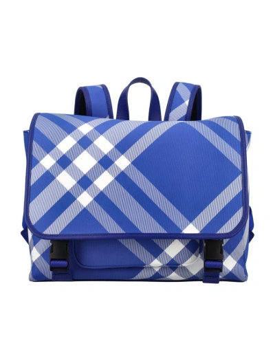 Burberry Kids Checked Foldover In Blue