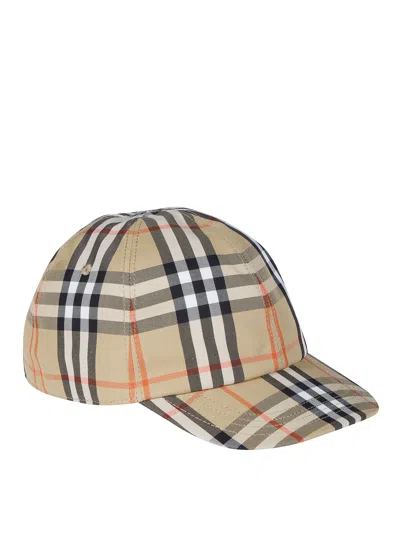 Burberry Kids Check-trim Baseball Cap In Beige
