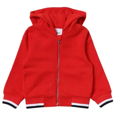 Burberry Kids College Logo-print Long Sleeve Hoodie In Red