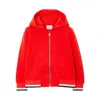 Burberry Sweatshirt With Hood And Zip Closure In Cotton Jersey With University Logo Lettering Prints On The B In Red