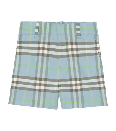 Burberry Babies'  Kids Cotton Check Shorts In Multi