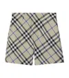 Burberry Boy's Oscar Check-print Shorts In Grey