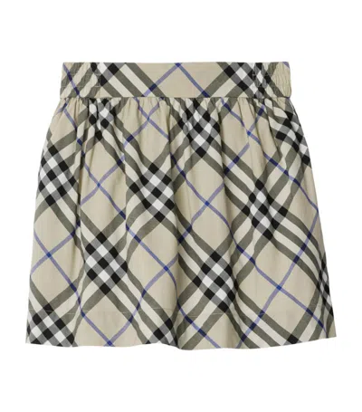 Burberry Kids' Check Cotton Skirt In Multicolor