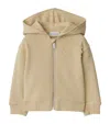 Burberry Equestrian Knight Zipped Cotton Hoodie In Neutrals