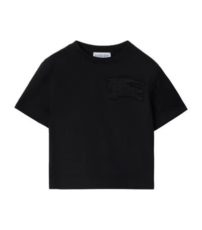 Burberry Kids Cotton Ekd Appliqué T-shirt (6-24 Months) In Black