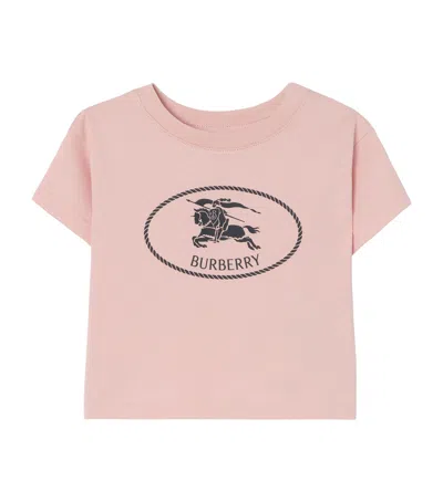 Burberry Kids Cotton Ekd Stamp T-shirt In Pink