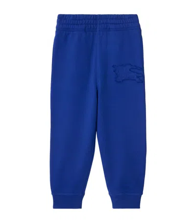 Burberry Kids Cotton Ekd Sweatpants In Blue