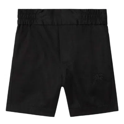 Burberry Kids Cotton Elastic Waist Shorts In Black