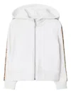 Burberry Kids Hooded Cotton Sweatshirt In White