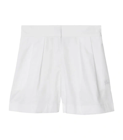 Burberry Kids Cotton Pleated Shorts (3-14 Years) In White