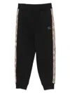 Burberry Kids Cotton Sports Trousers In Black