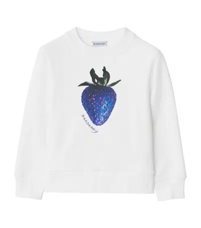 Burberry Kids Cotton Strawberry Sweatshirt In White