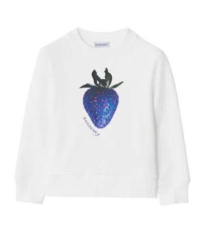 Burberry Kids' Strawberry-print Cotton Sweatshirt In White
