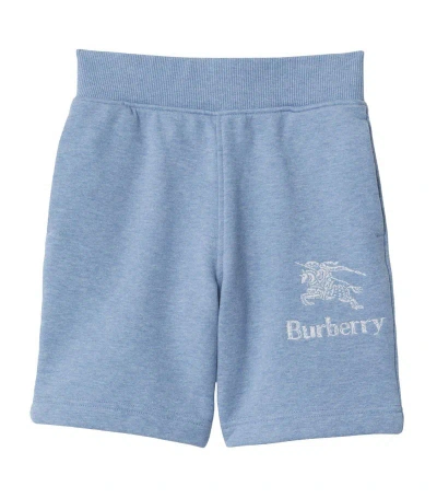 Burberry Kids Cotton Sweatshorts (3-14 Years) In Blue