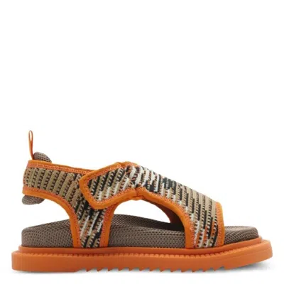 Burberry Kids Cowley Checkered Sandals In Brown