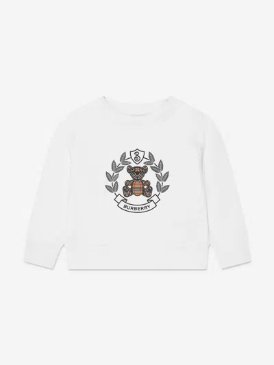 Burberry Kids Crest Bear Sweatshirt In White