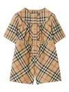Burberry Nova-check Playsuit In Beige