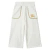 Burberry Kids Ekd Aubrey Cotton Track Pants In White
