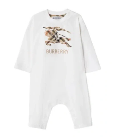 Burberry Kids Ekd Check Jumpsuit In White