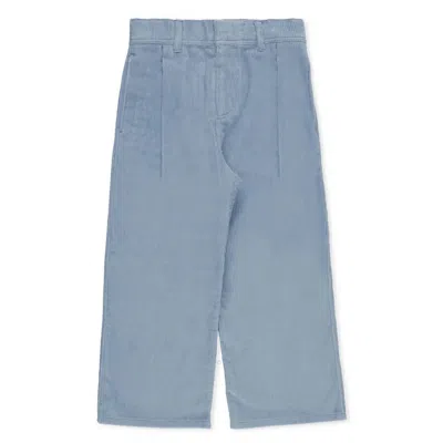 Burberry Kids Ekd Corduroy Cotton Trousers In Blue