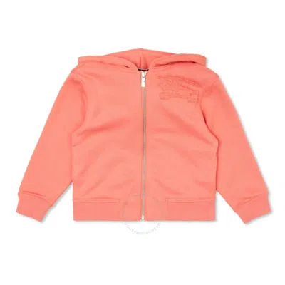 Burberry Kids Ekd Cotton Zip Hoodie In Pink