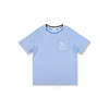 Burberry Kids Ekd-embroidered Crewneck Cotton T-shirt In Blue