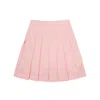 Burberry Kids Ekd Logo-embroidered Pleated Skirt In Pink