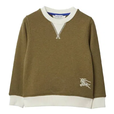 Burberry Kids Ekd-motif Cotton Sweatshirt In Green