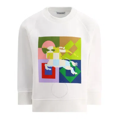 Burberry Kids Ekd Motif Crewneck Cotton Sweatshirt