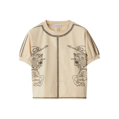 Burberry Kids Ekd Motif Short Sleeved Crewneck T-shirt In Neutral