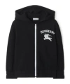Burberry Kids Ekd Printed Zip-up Hoodie In Black