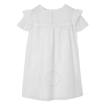 Burberry Kids Ekd Ruffled Detail Dress In White