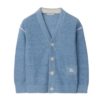 Burberry Kids Ekd Straight-fit Cardigan In Blue