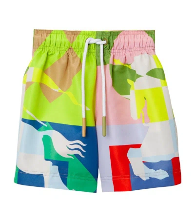 Burberry Kids' Ekd Swim Shorts In Multicolour