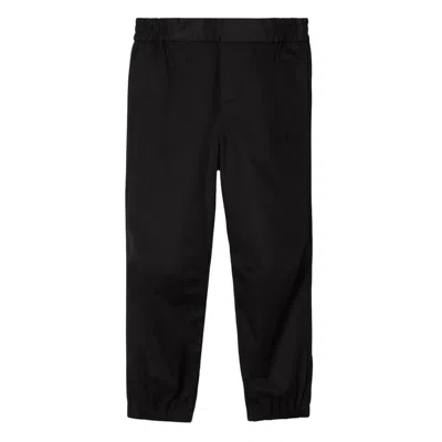 Burberry Kids Equestrian Knight-embroidered Cotton Trousers In Black