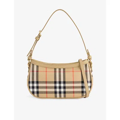 Burberry Kids' Eugenie Check Cotton-canvas Shoulder Bag Sand Ip Check