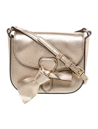 Pre-owned Burberry Babies' Kids Girls' Leather Tie Shoulder Bag In Black/gold