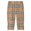 Burberry Kids Gordon Vintage Check Cotton Cargo Trousers