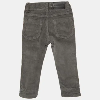 Pre-owned Burberry Kids Grey Corduroy Straight Leg Trousers 18 M In Gray