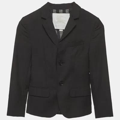 Pre-owned Burberry Kids Grey Wool Tailored Single Breasted Blazer 8 Yrs In Gray