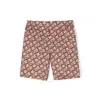 Burberry Beige Halford Thomas Bear Print Shorts In Red