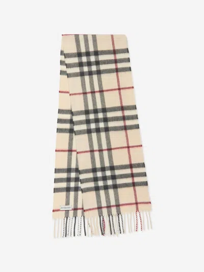 Burberry Babies' Kids Heritage Check Cashmere Scarf In Beige