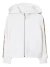 Burberry Kids Hooded Cotton Sweatshirt In White