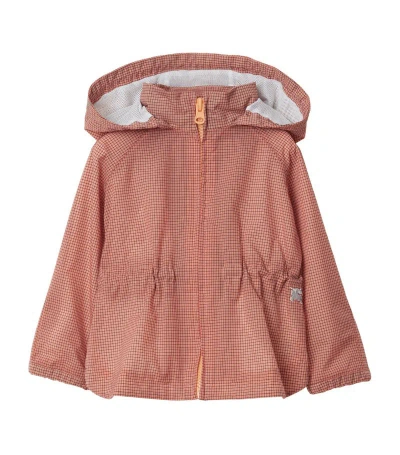 Burberry Hooded Ekd Jacket (6-24 Months) In Pink