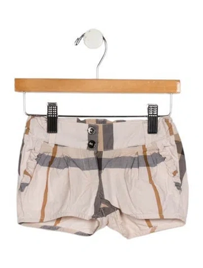 Pre-owned Burberry Babies' Kids House Check Pattern Shorts In Neutrals