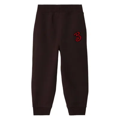Burberry Kids Jackson Snake Cotton Jogging Pants In Brown